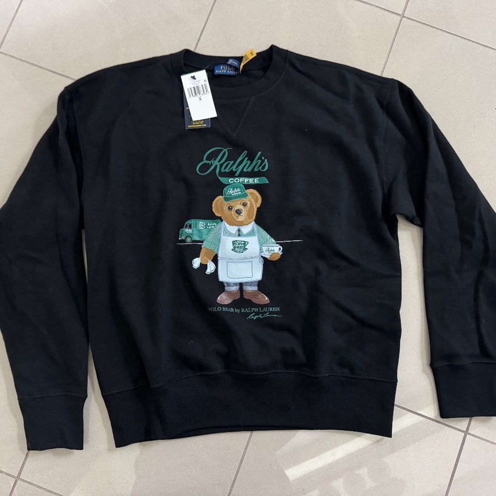 Polo by Ralph Lauren Black Sweatshirt with Bear Graphic